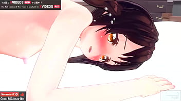 Japanese Hentai animation with small-titted girl getting anal and peeing